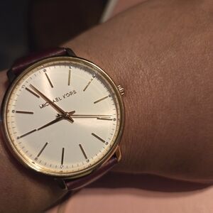 Michael Kors Gold and Burgundy Watch